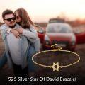 wholesale Rhodium-Plated Sterling Silver Star of David Bracelet – Hypoallergenic, Tarnish-Resistant, Nickel-Free Jewelry for Women-0-4