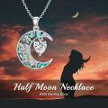wholesale 925 Sterling Silver Abalone Shell Heart Cross Moon Star Pendant Necklace for Women Gifts-0-5