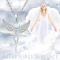 wholesale Sterling Silver Angel Birthstone Necklace with 12 Crystal Gemstones for Women, Adjustable Chain, Gift Box-0-5