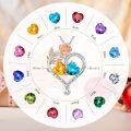wholesale 925 Sterling Silver Rose Quartz Heart Birthstone Necklace for Women Valentine s Day Gift-0-3