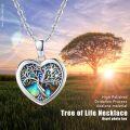 wholesale 925 Sterling Silver Heart-Shaped Abalone Shell Tree of Life Memory Lockets for Women - 3 Photos Holds Keepsake s (Medium)-0-3