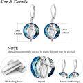 wholesale 925 Sterling Silver Hypoallergenic Blue Crystal Horse Head Drop Earrings for Women-0-4