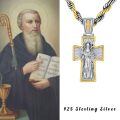 wholesale Gold and 925 Sterling Silver Tone Metal Cross St. Michael Pendant Necklace for Men Christian s-0-5