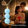 wholesale 14K Gold Turquoise Stone Round Beads 14K Gold  Chain Pendant Necklaces for Women Gifts-0-23