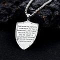 wholesale  & 925 Sterling Silver Knight's Templar Cross Joshua 1:9 Shield Pendant Necklace with Bible Verse Engraving-0-4