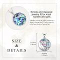 wholesale 925 Sterling Silver Iridescent Abalone Shell Cat Pendant Necklace Gift for Women-0-1