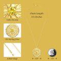 wholesale 925 Sterling Silver Gold Compass Birthstone Necklace - 24mm Pendant, 18-20 Chain, Gift for Women-0-5
