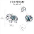 wholesale 925 Sterling Silver Elephant Pendant Necklace with Enamel and Cubic Zirconia for Women's Gifts-0-2