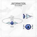 wholesale 925 Sterling Silver & Blue Enamel Celtic Trinity Knot Evil Eye Bracelet for Women-0-2