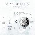 wholesale 925 Sterling Silver Blue Enamel Star of David Dangle Leverback Earrings for Women Mothers Day GiftÓÌÌ«½ÌÊÎÆ·-0-1