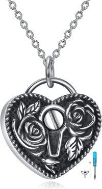 wholesale TOUPOP Unisex Sterling Silver Lock-shaped Cremation Jewelry For Ashes, Heart Memorial Keepsake Necklace, 20 Inch Chain, Perfect For Bereaved Women, Valentine's Day -undefined