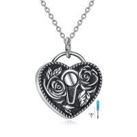 TOUPOP Sterling Silver Lock Cremation Jewelry For Ashes Memorial Necklace-undefined