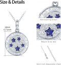 wholesale 925 Sterling Silver Round Blue Opal Photo Frame Pendant Necklaces for Women Gifts-0-1