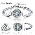 wholesale 925 Sterling Silver Compass Abalone Shell Double Chain Bracelet-0-4