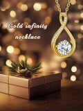 TOUPOP 14K Gold Moissanite Infinity Necklace For Women-0-4