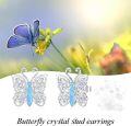 wholesale 925 Sterling Silver Blue Opal Celtic Knot Butterfly Stud Earrings-0-2