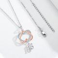 wholesale 925 Sterling Silver Double Heart with Number 16 Charm Pendant Necklace s for Women and Girls-0-4