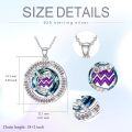 wholesale TOUPOP Valentine's Day Gifts For Her Zodiac Necklace For Women Sterling Silver Constellation Pendant With Circle Crystal Horoscope Sign Astrology Birthstone Birthday Jewelry Gifts For Women Her Mom -0-5