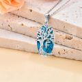 TOUPOP Sterling Silver Turquoise F Initial Letter Pendant Necklace for Women-0-2