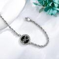 wholesale 925 Sterling Silver Black Pentagram Rune Charm Bracelet Norse Jewelry for Men Women-0-4