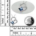 wholesale 925 Sterling Silver Nana I Love You Forever Blue Butterfly Crystal Heart Pendant Necklace-0-2