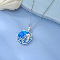 wholesale 925 Sterling Silver 925 Blue Opal Jellyfish Pendant Necklace - Oceanic Jewelry for Women-0-2