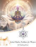 wholesale 925 Sterling Silver Abalone Shell Lotus Chakra Pendant Necklaces Yoga Meditation Gifts for Women-0-2