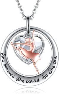 wholesale 925 Sterling Silver Ballet Dancer Pendant Necklace Gift for Sports Lover-Ballerina