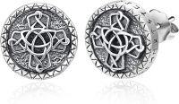 wholesale 925 Sterling Silver Round Celtic Knot Stud Earrings - Viking  for Him & Her-Norse Cross