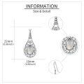 wholesale 925 Sterling Silver Teardrop Moonstone Dangle Earrings Gemstone s for Women Girls-0-2