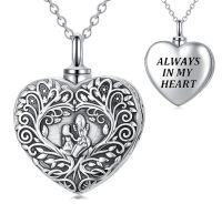 TOUPOP 925 Sterling Silver Heart Urn Necklace For Ashes Keepsake-undefined
