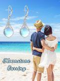 wholesale 925 Sterling Silver Moonstone Celtic Teardrop Dangle Earrings  for Women-0-5