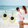 wholesale Gold-Plated 925 Sterling Silver Black Onyx Pearl Bohemian Drop Earrings-0-5