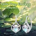 wholesale 925 Sterling Silver Frog Heart Drop Earrings with Opalite Stone for Women-0-2