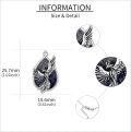 wholesale 925 Sterling Silver 925 Sparkly Blue Starry Sky Phoenix Bird Charm Pendant Necklace for Women and Girls-0-3