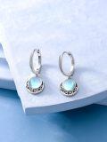 wholesale 925 Sterling Silver Round Moonstone Celtic Knot Drop Earrings White Gold Plated-0-4