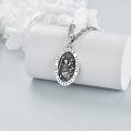 wholesale 925 Sterling Silver Saint Christopher Protect Us Oval Medallion Travel Protection Pendant Necklace-0-8