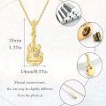wholesale Gold 925 Sterling Silver Guitar Urn Pendant with Chain - Musical Keepsake Jewelry for Ashes and Music Lovers-0-5