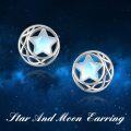 wholesale 925 Sterling Silver Star Moonstone Stud Earrings for Women - Hypoallergenic -0-4