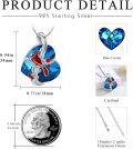 wholesale 925 Sterling Silver Blue Crystal Red Cardinal Cross Bird Pendant Necklace -0-2