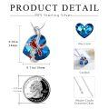 wholesale 925 Sterling Silver Cardinal Necklace With Blue Heart Pendant-0-2