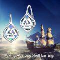 wholesale 925 Sterling Silver Abalone Shell Celtic Trinity Knot Leverback Earrings Triquetra Tree of Life s for Women Girls-0-5