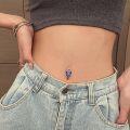 wholesale 925 Sterling Silver Butterfly Belly Button Ring with Blue Opal Stone Flower Piercing Jewelry for Women Hypoallergenic-0-1