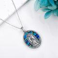 wholesale 925 Sterling Silver Virgin of Guadalupe Pendant Necklace with Abalone Shell Gemstone for Women's Catholic Gifts-0-2