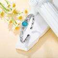 wholesale 925 Sterling Silver Turquoise Floral Vine Adjustable Bracelet Cuff-0-1