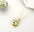 wholesale 14K Yellow Gold Moon Sun Pendant Necklace for Women Jewelry Gifts-0-3