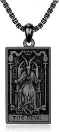 wholesale 925 Sterling Silver The Devil Tarot Pendant Necklace for Men Women Gothic s 24 Chain-0-0