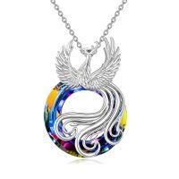 wholesale 925 Sterling Silver Rainbow Crystal Phoenix Pendant Necklaces Gifts for Women and Mom-Phoenix-1