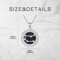 wholesale 925 Sterling Silver Round Zodiac Sign Constellation Pendant Necklace with Cubic Zirconia Stones and Chain for Women & Men-0-4