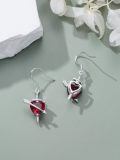 wholesale 925 Sterling Silver Red Heart Arrow Drop Earrings for Women Valentines Day Gifts-0-4